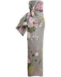 Oscar de la Renta - Mixed Botanical Faille Gown - Lyst