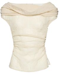 Magda Butrym - Cowl Neck Cotton Top - Lyst