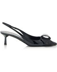 Prada - Crystal-embellished Patent Leather Slingback Pumps - Lyst