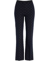High Sport - Exclusive Kick Checked Stretch-Cotton Knit Cropped Flared Pants - Lyst