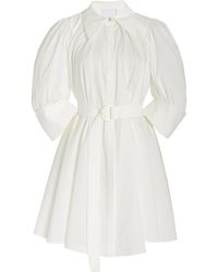 Acler - Lorne Belted Cotton-blend Mini Shirt Dress - Lyst