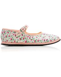 Vibi Venezia - Exclusive Riviera Floral Canvas Mary Jane Flats - Lyst