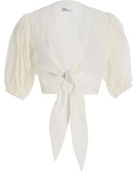 Lisa Marie Fernandez - Pouf Linen Gauze Tie Top - Lyst