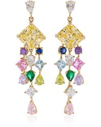 Anabela Chan - Rainbow Asscher 18k Gold, Rhodium Vermeil Multi-gem Earrings - Lyst