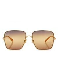 Chloé - Aly Square-Frame Metal Sunglasses - Lyst