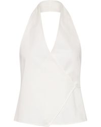 St. Agni - Cotton Oxford Wrap Halter Top - Lyst