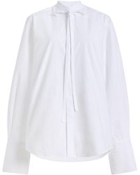 With Nothing Underneath - Exclusive The Boyfriend Cotton Bow-Tie Shirt - Lyst