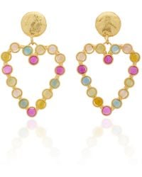 Sylvia Toledano - Love 22k Gold-plated Multi-stone Earrings - Lyst