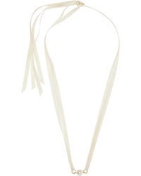 Jennifer Behr - Tanya Pearl-detailed Silk Ribbon Necklace - Lyst