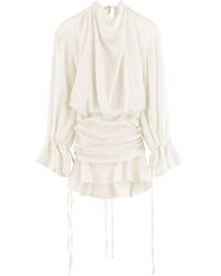 ARAKII - Frill Silk-Blend Mini Dress Exclusive - Lyst