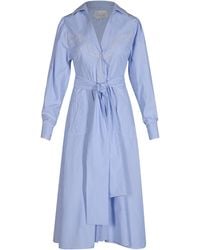 Johanna Ortiz - Vela De Cruz Embroidered Poplin Midi Shirt Dress - Lyst