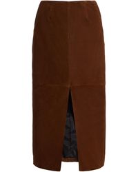 ROTATE BIRGER CHRISTENSEN - Pencil Suede Midi Skirt - Lyst