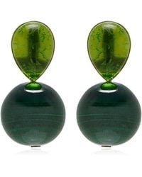 Jennifer Behr - Allison 18k Gold-plated Citrine And Malachite Earrings - Lyst