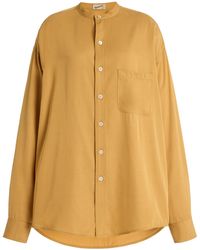 Sanderlak - Oversized Draped Viscose Poplin Shirt - Lyst