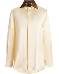Bevza - Exclusive Double-Collar Satin Shirt - Lyst