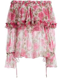 Chloé - Floral-print Silk Blouse - Lyst