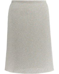 Miu Miu - Lamé Ribbed-Knit Midi Skirt - Lyst
