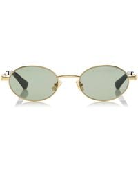 Bottega Veneta - Round-Frame Metal Sunglasses - Lyst