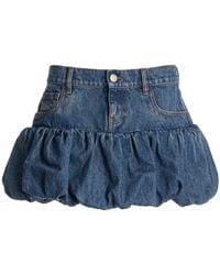 Coperni - Bubble-Hem Denim Mini Skirt - Lyst