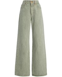 SLVRLAKE Denim - Grace Hem Rigid High-Rise Wide-Leg Jeans - Lyst