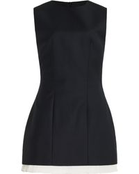 TG Botanical Ruth Ruched Cotton Mini Dress in Green | Lyst