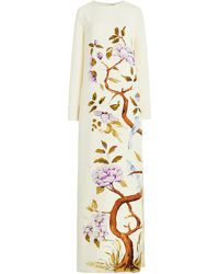 Adam Lippes - Printed Silk Crepe Column Maxi Dress - Lyst