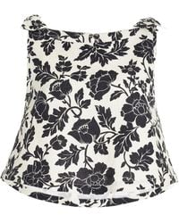 Posse - Romeo Bow-detailed Linen Sleeveless Top - Lyst