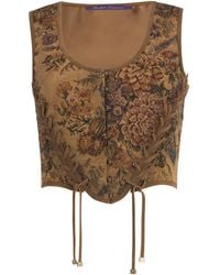Ralph Lauren - Thurlow Floral Tapestry Jacquard Corset Top - Lyst