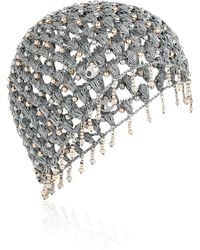 Rabanne - Metallic Woven Crystal-Embellished Chain Cap - Lyst