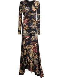 Etro - Printed Wrap-Front Maxi Dress - Lyst