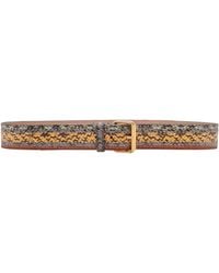 Dries Van Noten - Snakeskin-Effect Leather Belt - Lyst