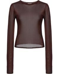 Saint Laurent - Long-Sleeved Chiffon Top - Lyst