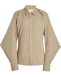 Bottega Veneta - Cape-sleeve Cotton-blend Poplin Shirt - Lyst