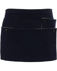 Ferragamo - Asymmetric Wool-Blend Mini Skirt - Lyst