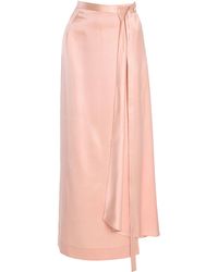 Adam Lippes - Bruna Silk Charmeuse Midi Wrap Skirt - Lyst