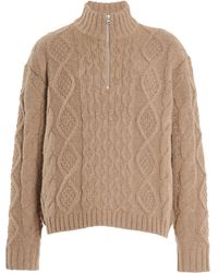 Jenni Kayne - Half-zip Cable-knit Alpaca-wool Sweater - Lyst