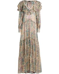 Etro - Tiered Open Back Silk Maxi Dress - Lyst