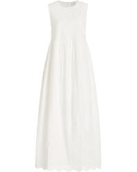 Posse - Louisa Broderie Anglaise Cotton Maxi Dress - Lyst