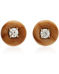 Fernando Jorge - Petrified Wood Orbit Diamond Medium Studs - Lyst
