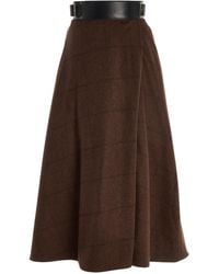 Adam Lippes - Glen Plaid Cashmere Midi Skirt - Lyst