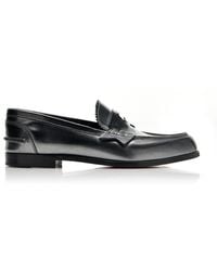 Christian Louboutin - Donna Burnished Leather Penny Loafers - Lyst