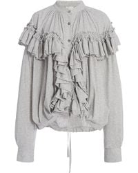 Dries Van Noten - Hunver Ruffled Cotton-Jersey Top - Lyst