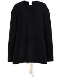 The Row - Guri Tie-Detailed Cashmere-Silk Sweater - Lyst