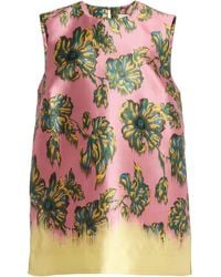 ALÉMAIS - Faye Floral Satin Tunic Top - Lyst