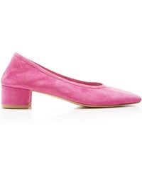 Maryam Nassir Zadeh Fuchsia Suede Roberta Ballerina - Pink