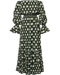 Agua Bendita - Wool Tweed Ruffle Trimmed Dress - Lyst