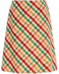 Miu Miu - Checkered Skirt And Fleece - Lyst