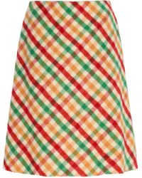 Miu Miu - Checkered Skirt And Fleece - Lyst