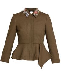 Erdem - Peplum Wool Jacket - Lyst