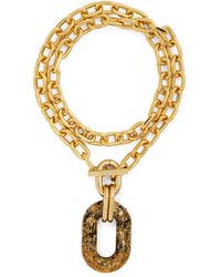 Rabanne - 18k Gold Triple Leaf Crystal Earrings - Lyst